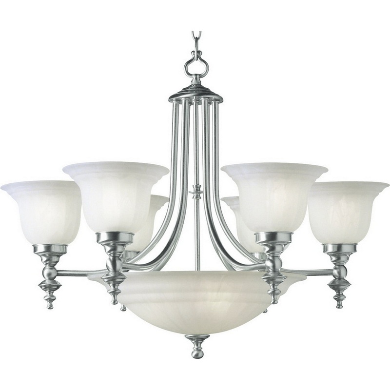 Richland Nine Light Chandelier in Satin Nickel