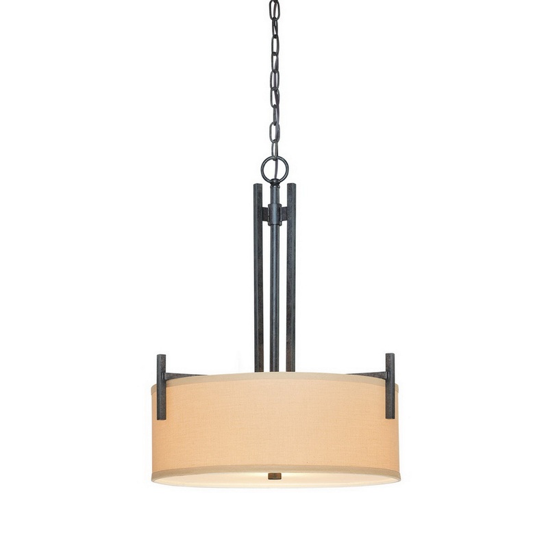 Tecido Three Light Pendant in Olde World Iron