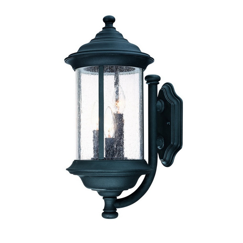 Walnut Grove Three Light Wall Sconce in Black
