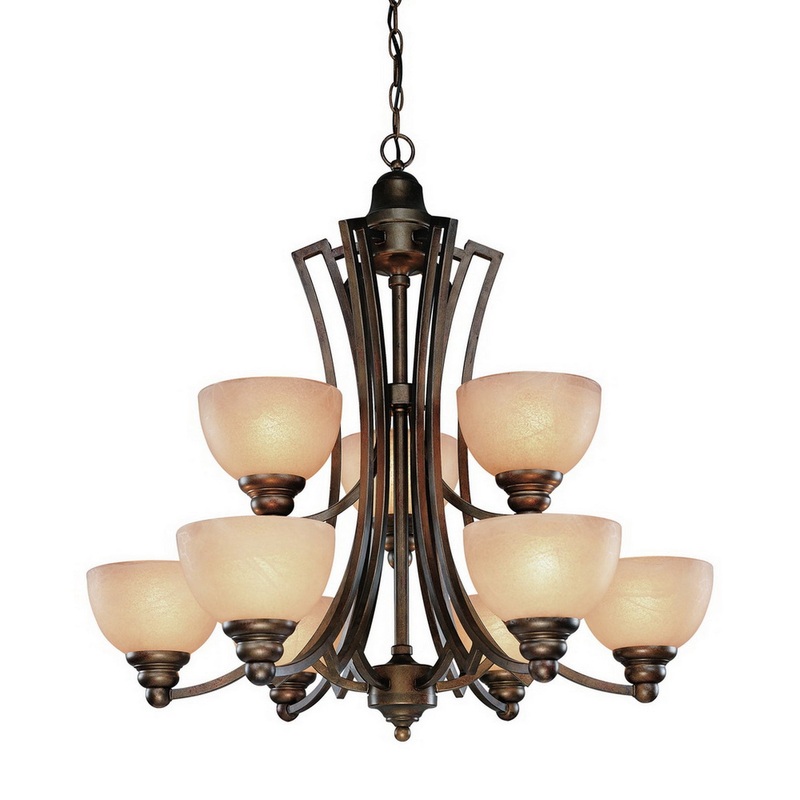 Wicklow 9Lt 2 Tier Chandelier in Sienna