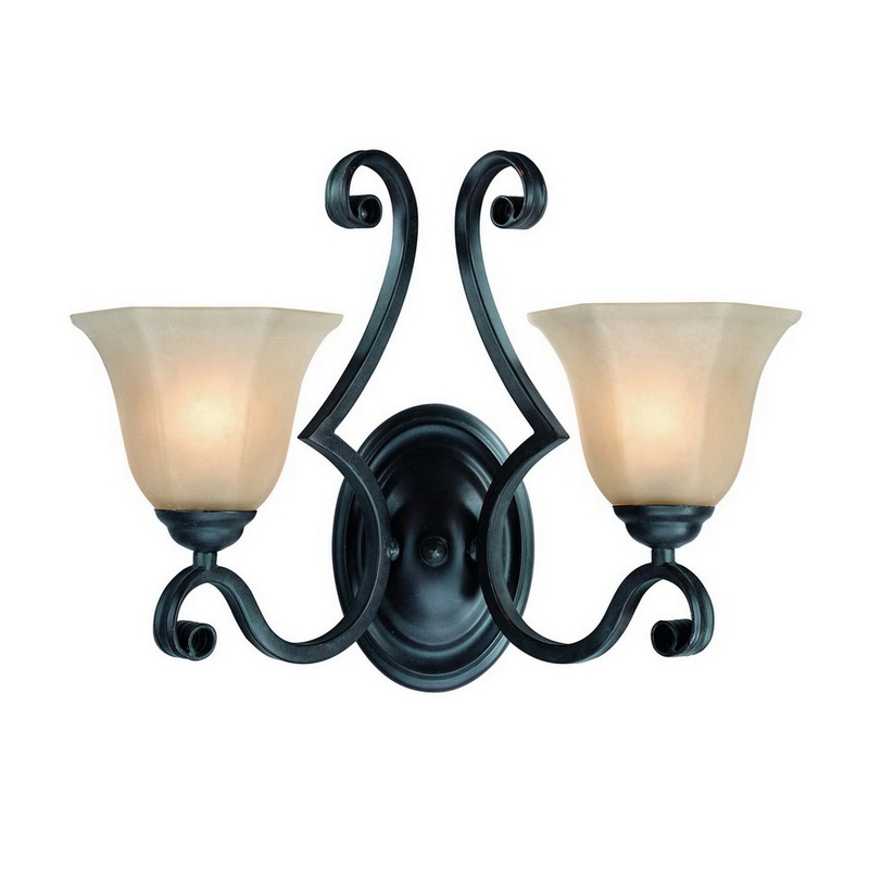 Winston Two Light Wall Sconce in Olde World Iron