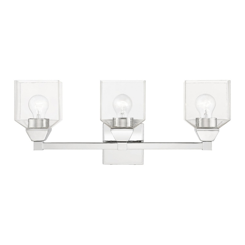 Aragon Three Light Vanity Sconce in Polished Chrome