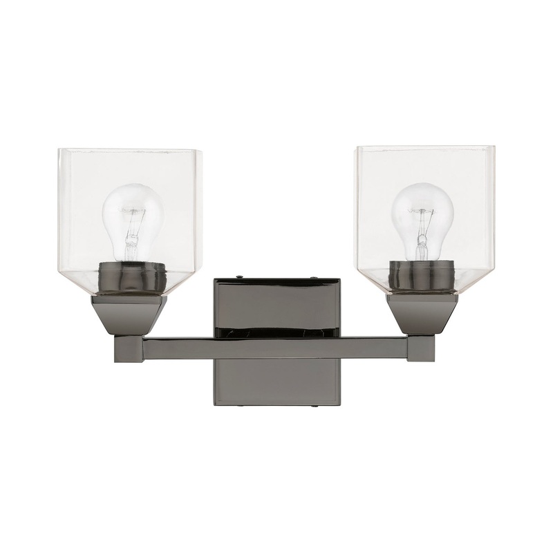Aragon Two Light Vanity Sconce in Black Chrome