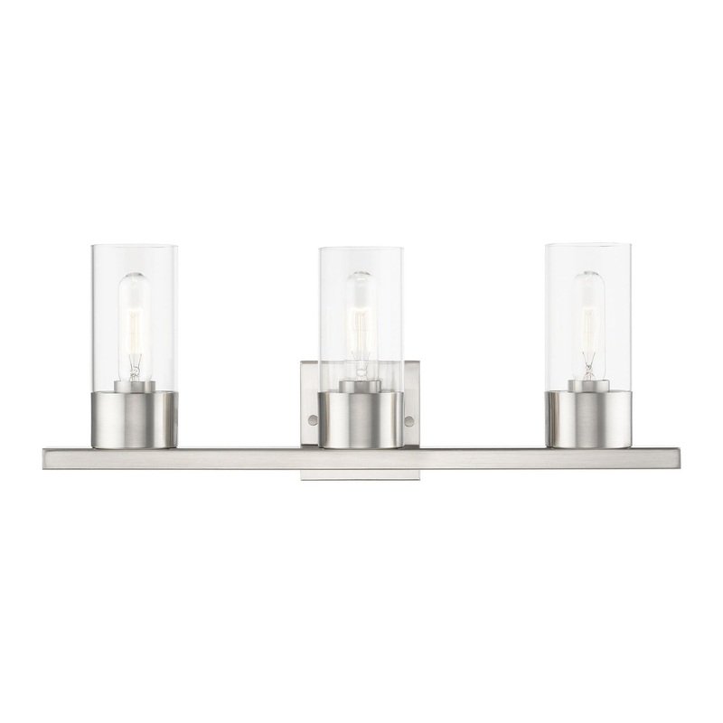 Carson Three Light Vanity Sconce in Brushed Nickel