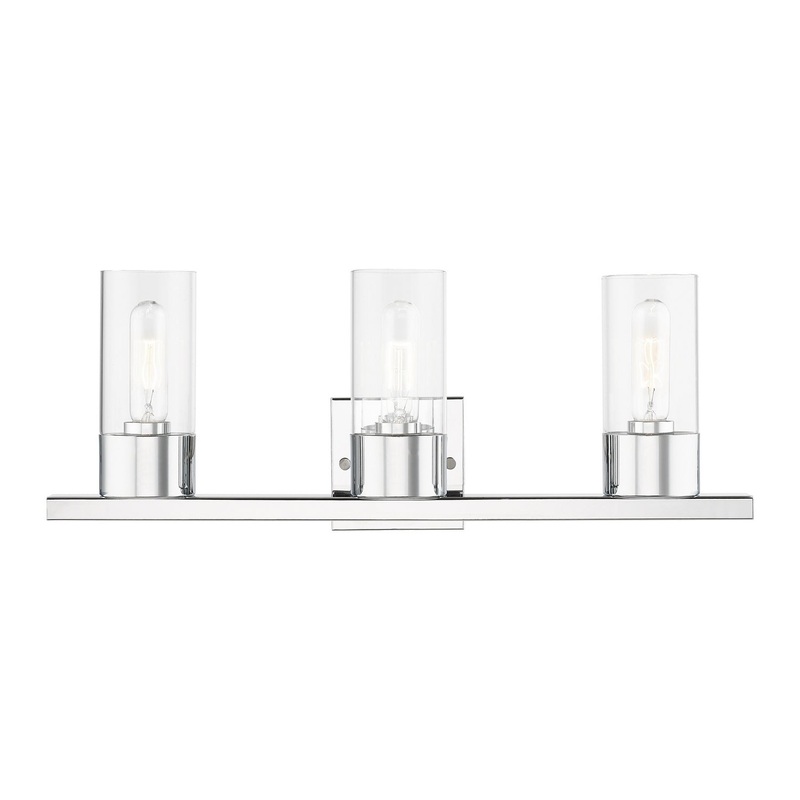 Carson Three Light Vanity Sconce in Polished Chrome