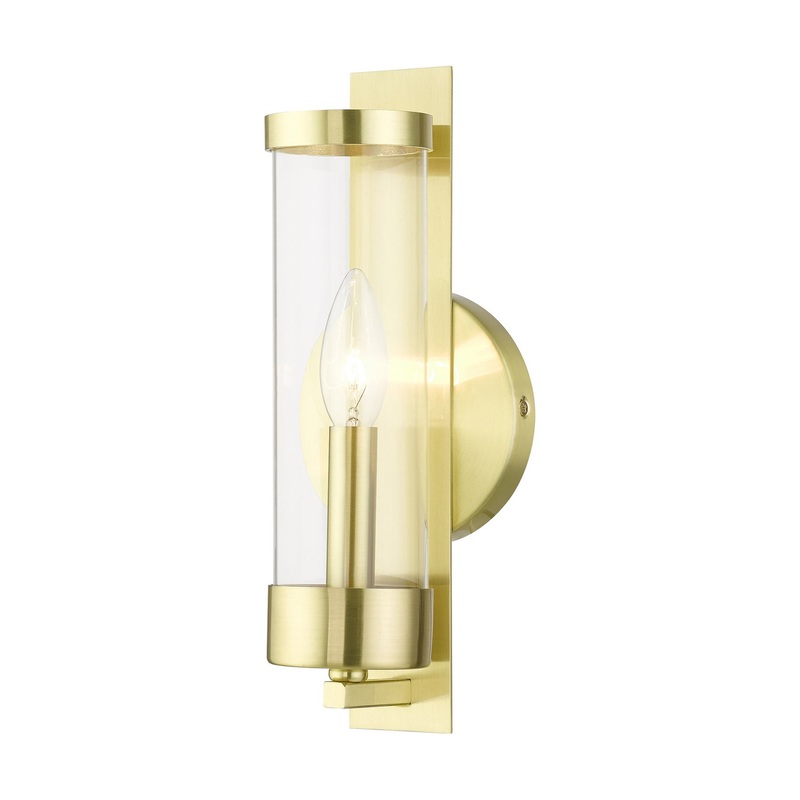 Castleton One Light Wall Sconce in Satin Brass