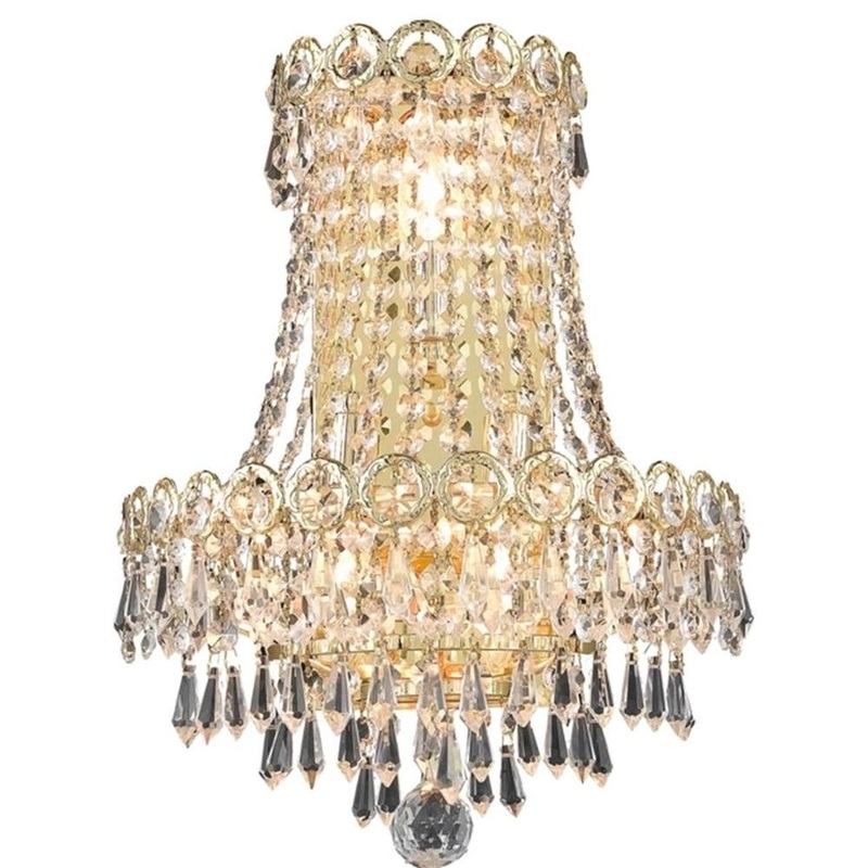 Century Three Light Wall Sconce in Gold