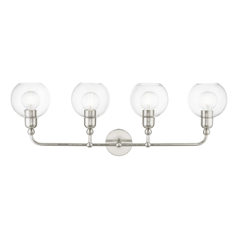 Downtown Four Light Vanity Sconce in Brushed Nickel