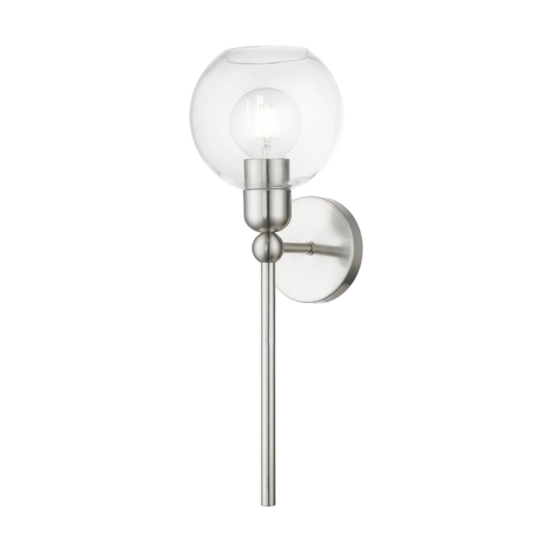 Downtown One Light Wall Sconce in Brushed Nickel