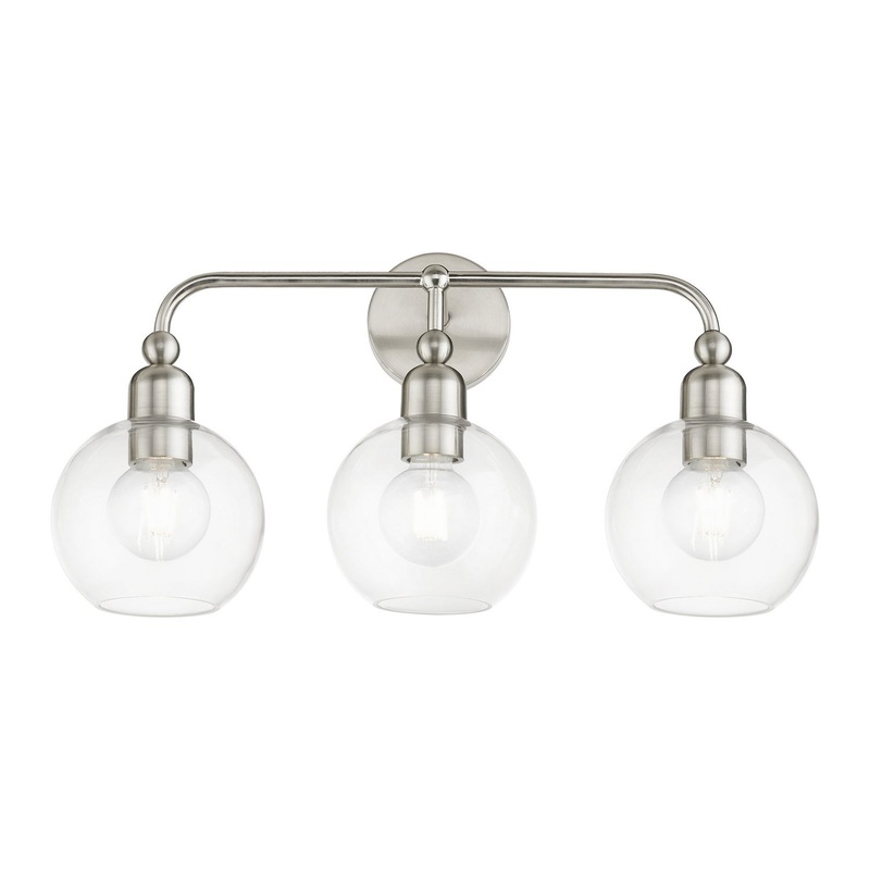 Downtown Three Light Vanity Sconce in Brushed Nickel