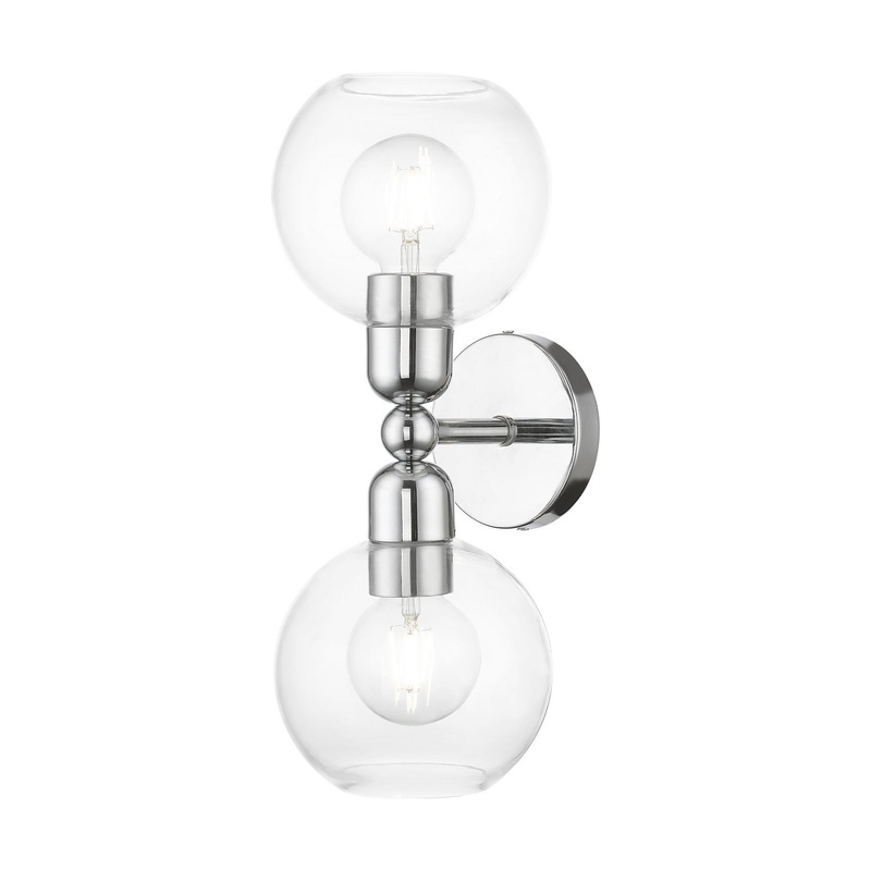 Downtown Two Light Vanity Sconce in Polished Chrome