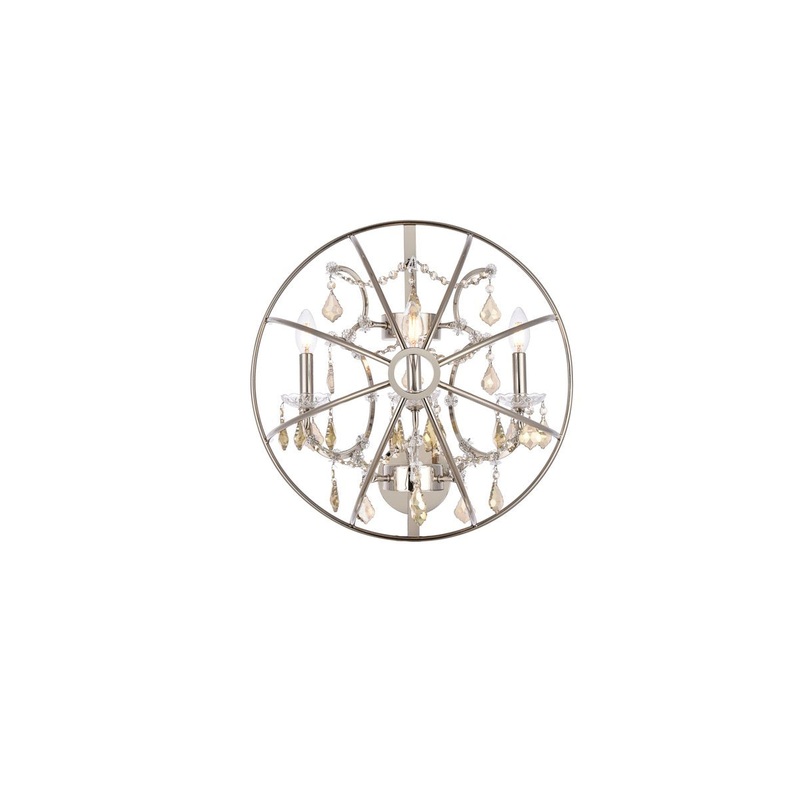Geneva Three Light Wall Sconce in Polished Nickel