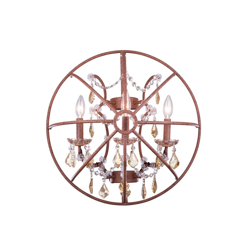 Geneva Three Light Wall Sconce in Rustic Intent