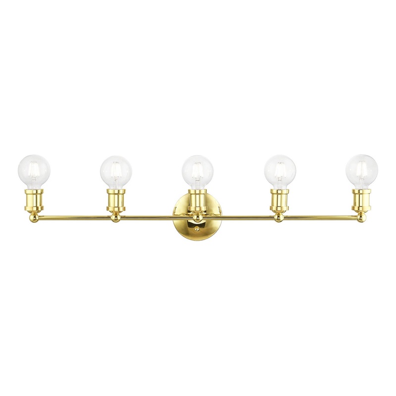 Lansdale Five Light Vanity Sconce in Polished Brass