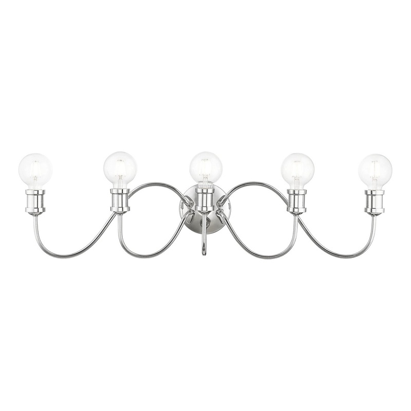 Lansdale Five Light Vanity Sconce in Polished Chrome