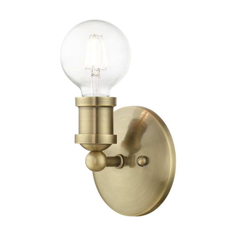 Lansdale One Light Vanity Sconce in Antique Brass