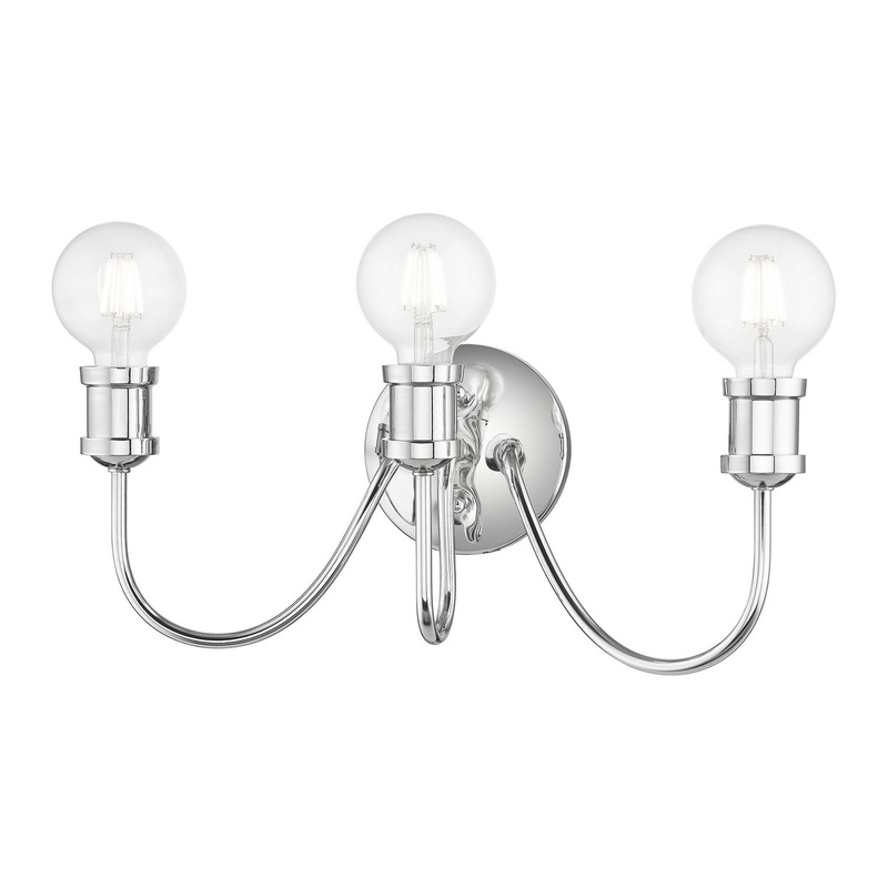 Lansdale Three Light Vanity Sconce in Polished Chrome