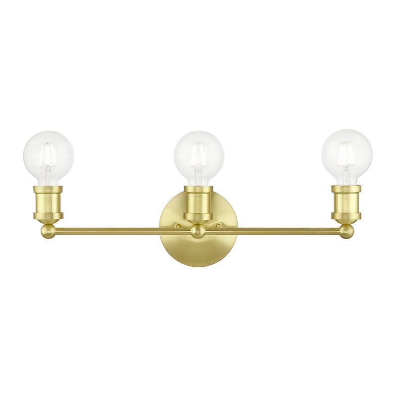 Lansdale Three Light Vanity Sconce in Satin Brass