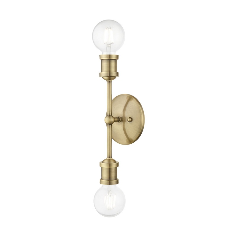 Lansdale Two Light Vanity Sconce in Antique Brass