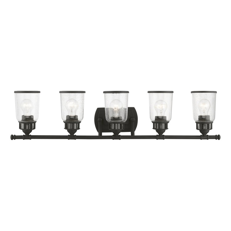 Lawrenceville Five Light Vanity Sconce in Black