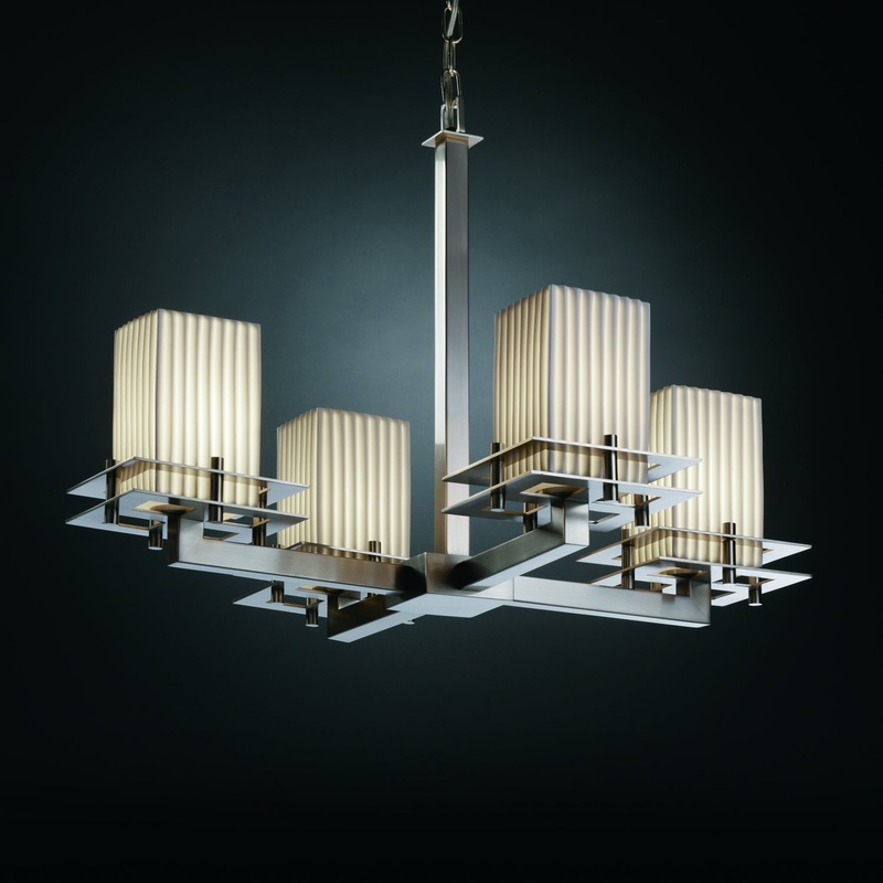 Limoges Chandelier in Brushed Nickel