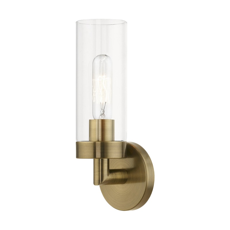 Ludlow One Light Wall Sconce in Antique Brass