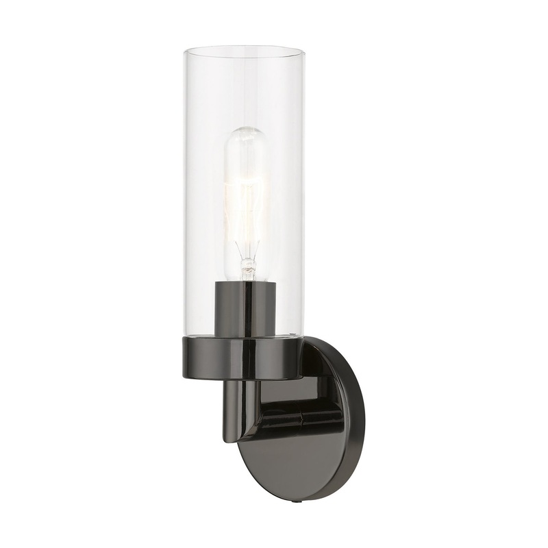 Ludlow One Light Wall Sconce in Black Chrome