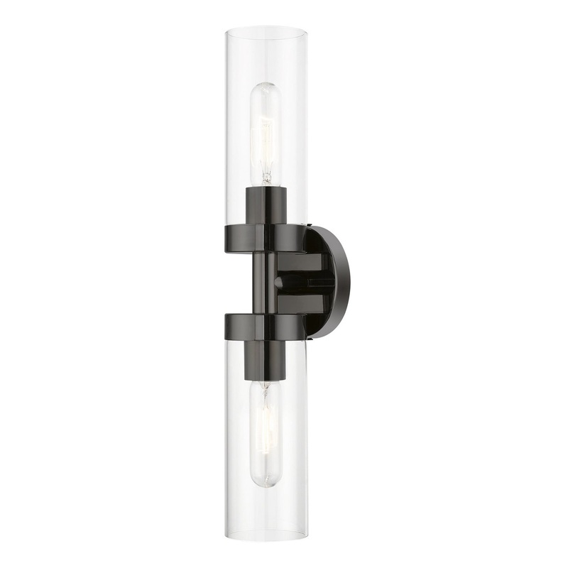 Ludlow Two Light Vanity Sconce in Black Chrome