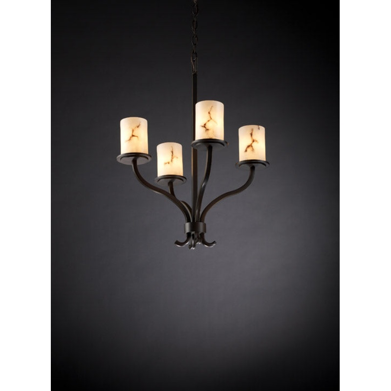 LumenAria Four Light Chandelier in Dark Bronze