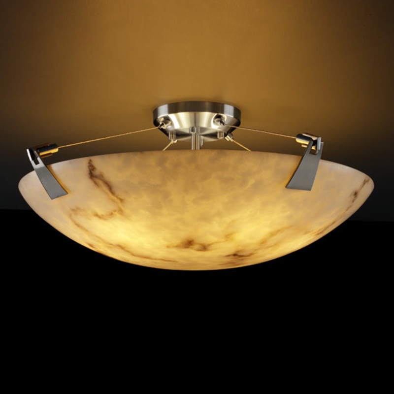 LumenAria LED Semi-Flush Mount in Brushed Nickel