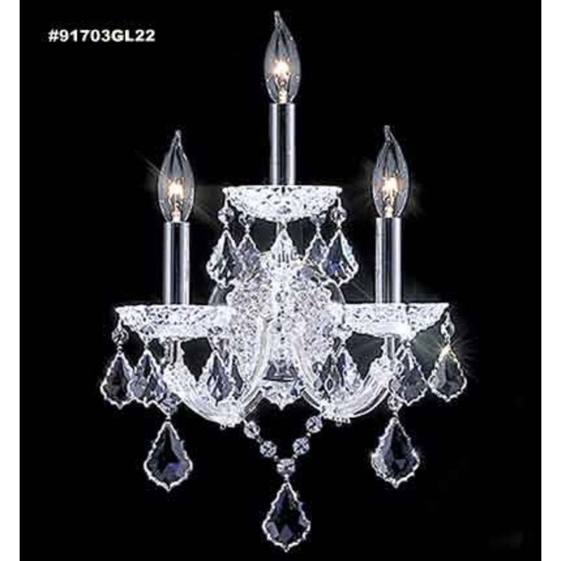 Maria Theresa Grand Three Light Wall Sconce in Gold Lustre