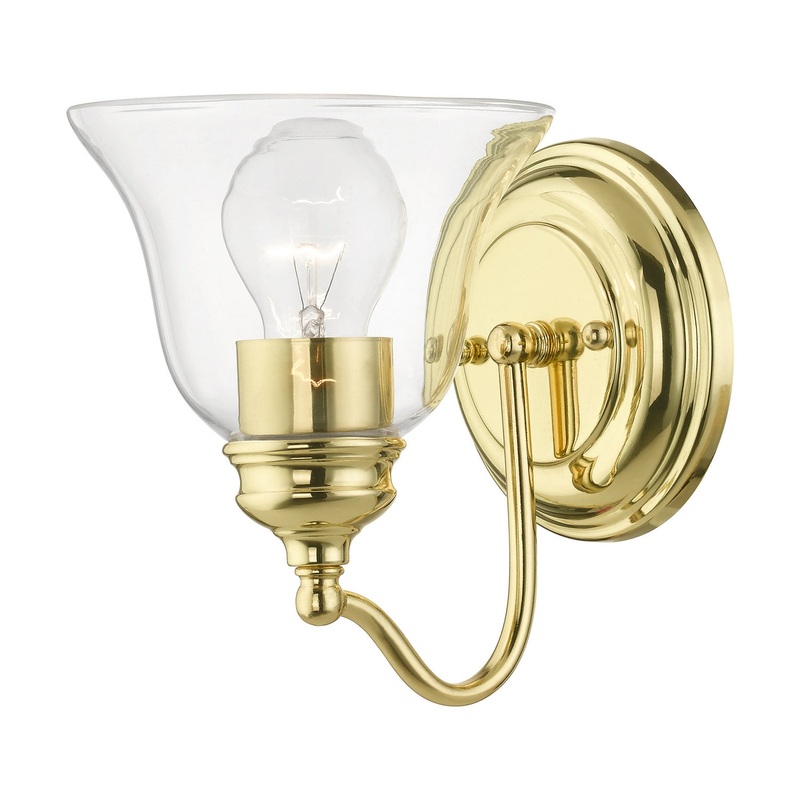 Moreland One Light Vanity Sconce in Polished Brass