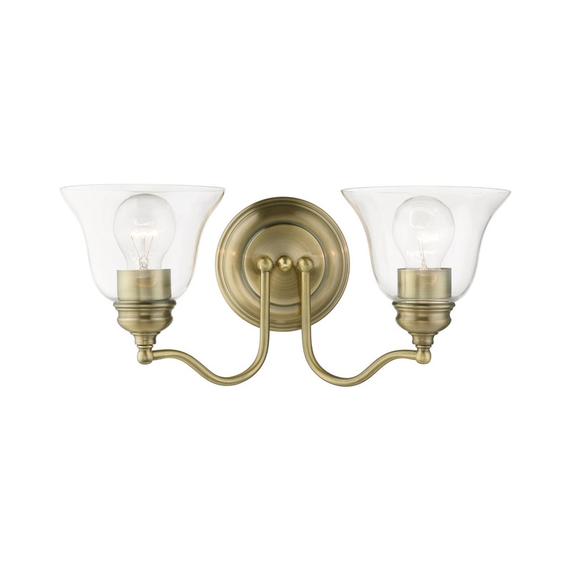 Moreland Two Light Vanity Sconce in Antique Brass