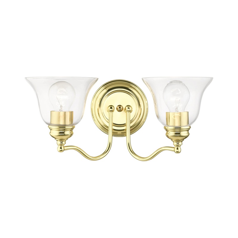 Moreland Two Light Vanity Sconce in Polished Brass