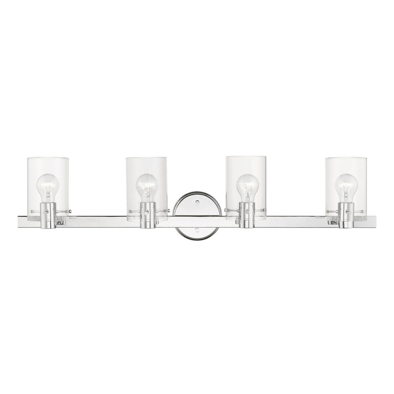 Munich Four Light Vanity Sconce in Polished Chrome