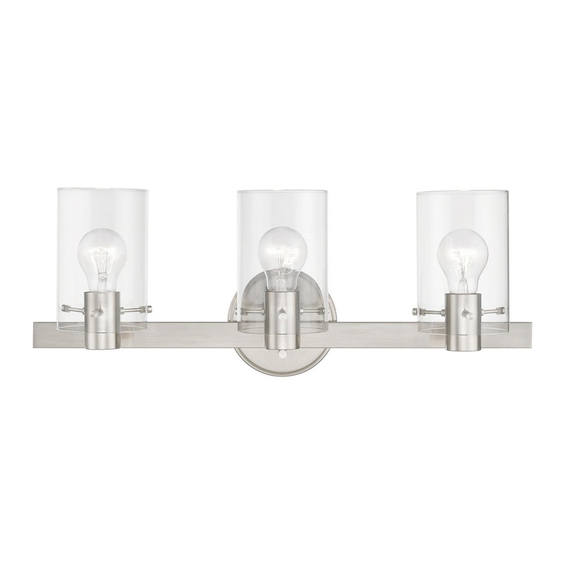 Munich Three Light Vanity Sconce in Brushed Nickel