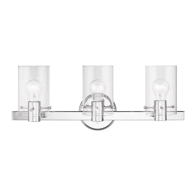 Munich Three Light Vanity Sconce in Polished Chrome
