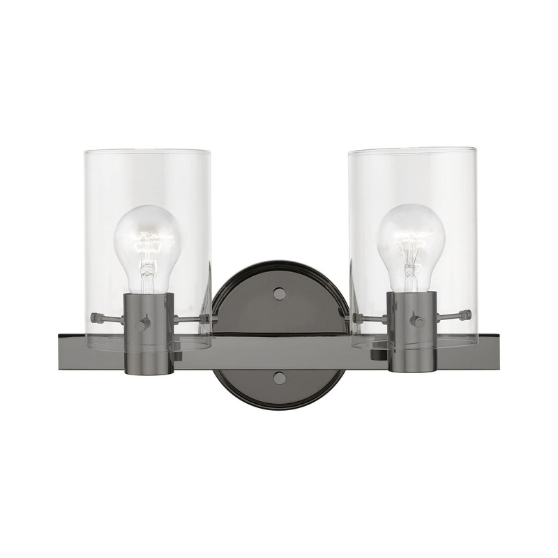 Munich Two Light Vanity Sconce in Black Chrome
