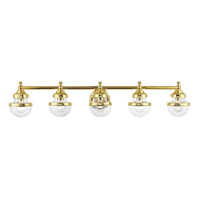 Oldwick Five Light Vanity Sconce in Polished Brass