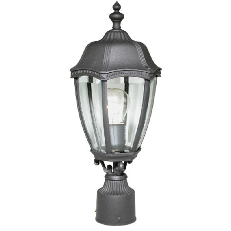 Roseville One Light Post Mount in Black