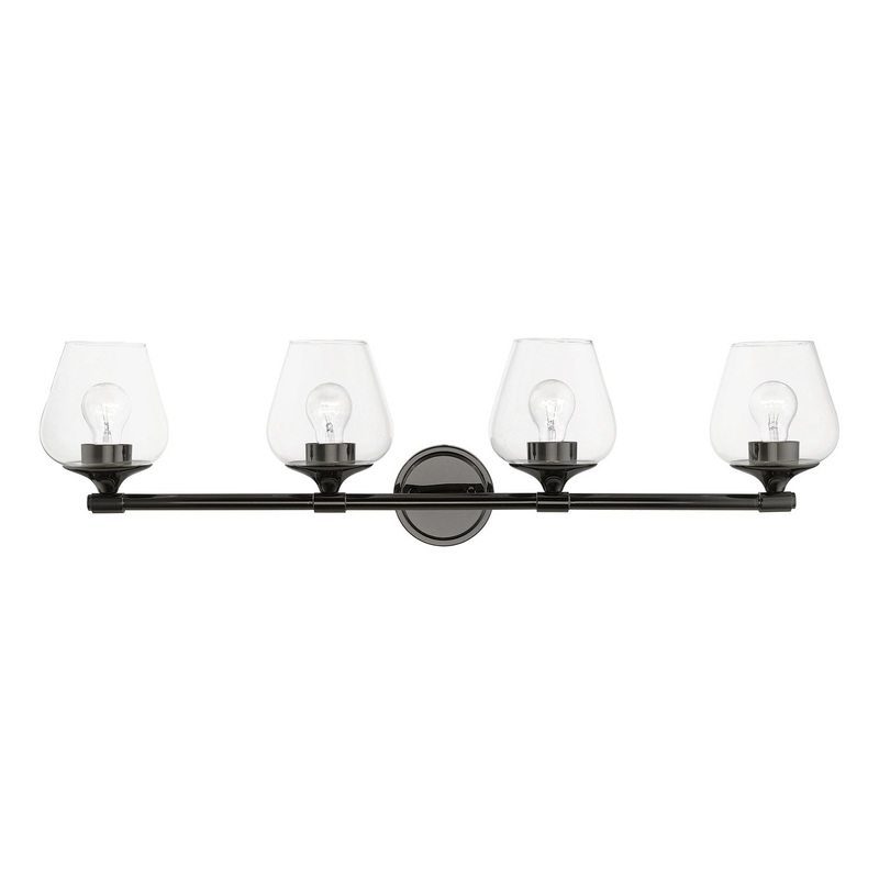 Willow Four Light Vanity Sconce in Black Chrome
