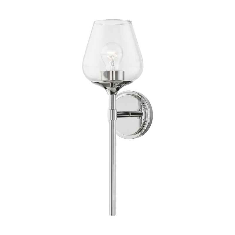 Willow One Light Vanity Sconce in Polished Chrome