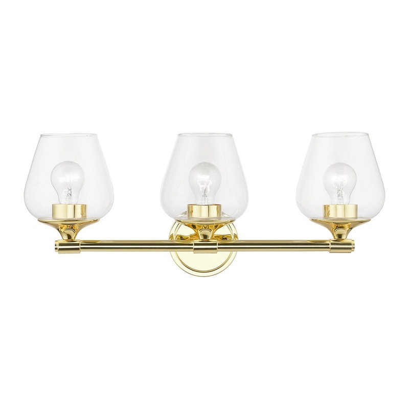 Willow Three Light Vanity Sconce in Polished Brass