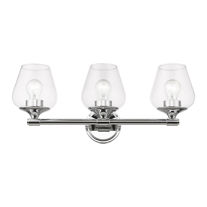 Willow Three Light Vanity Sconce in Polished Chrome