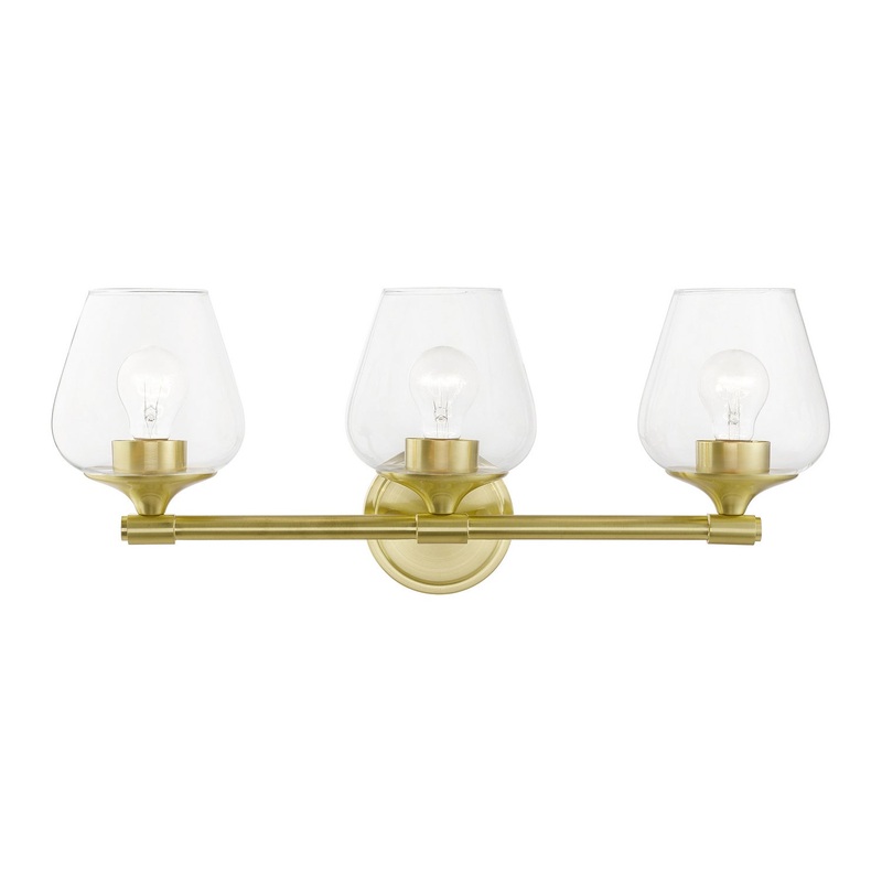 Willow Three Light Vanity Sconce in Satin Brass