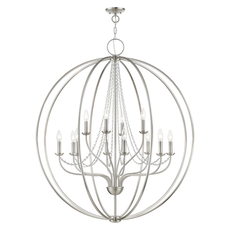 Arabella 12 Light Foyer Chandelier in Brushed Nickel