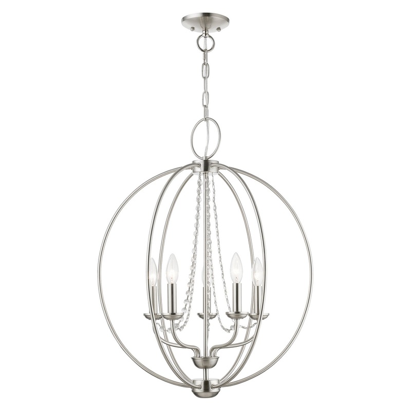 Arabella Five Light Chandelier in Brushed Nickel