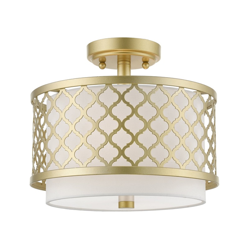 Arabesque Two Light Semi-Flush Mount in Soft Gold