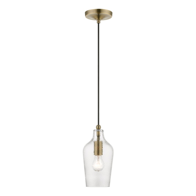 Avery One Light Mini Pendant in Antique Brass
