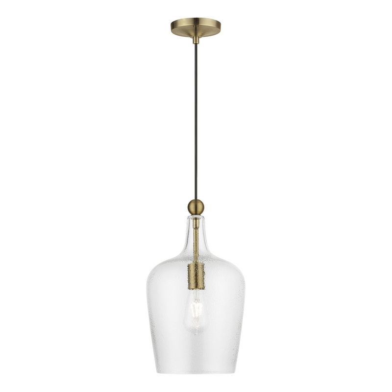 Avery One Light Pendant in Antique Brass